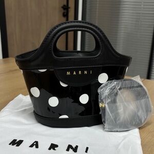Marni Black and White Polka Dot Tote